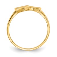 14K Yellow Gold 5.5x 5.0mm Open Back Double Heart Signet Ring view 2