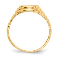 14K Yellow Gold 10.5x 9.5mm Oval Open Back Mens Signet Ring view 2