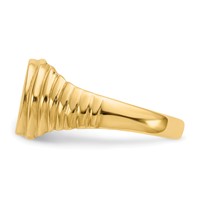 14K Yellow Gold 10.5x 9.5mm Oval Open Back Mens Signet Ring view 3