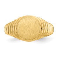 14K Yellow Gold 10.5x 9.5mm Oval Open Back Mens Signet Ring view 4