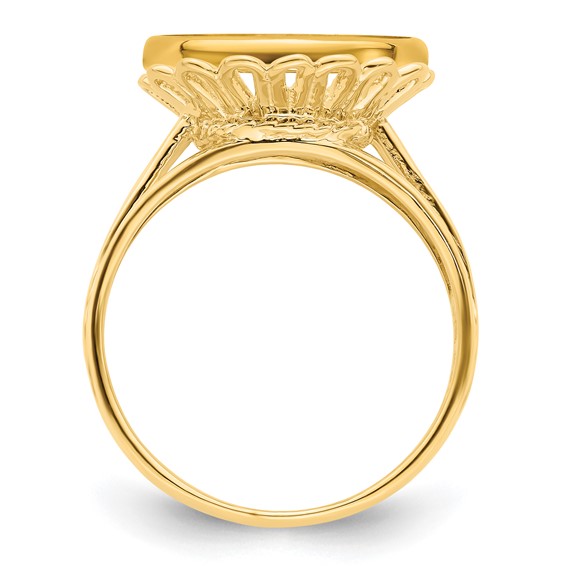 14ky Ladies' Wire Prong Coin Bezel Ring                               