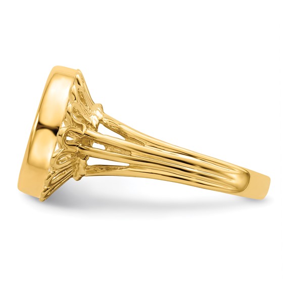 14ky Ladies' Wire Prong Coin Bezel Ring                               