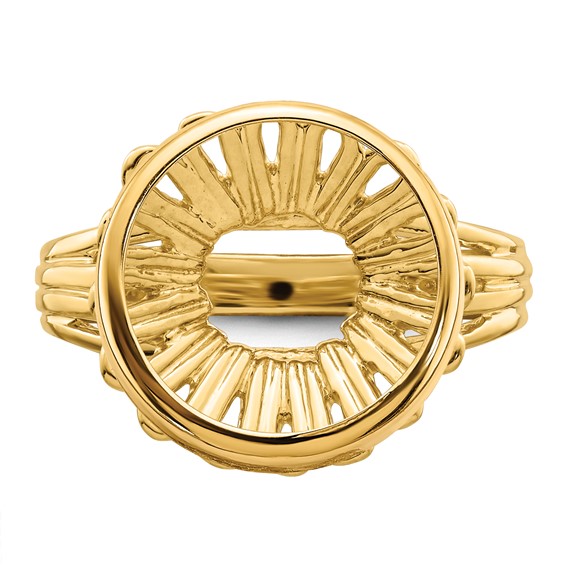 14ky Ladies' Wire Prong Coin Bezel Ring                               