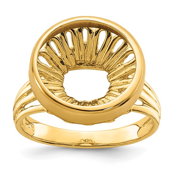 14ky Ladies' Wire Prong Coin Bezel Ring                               
