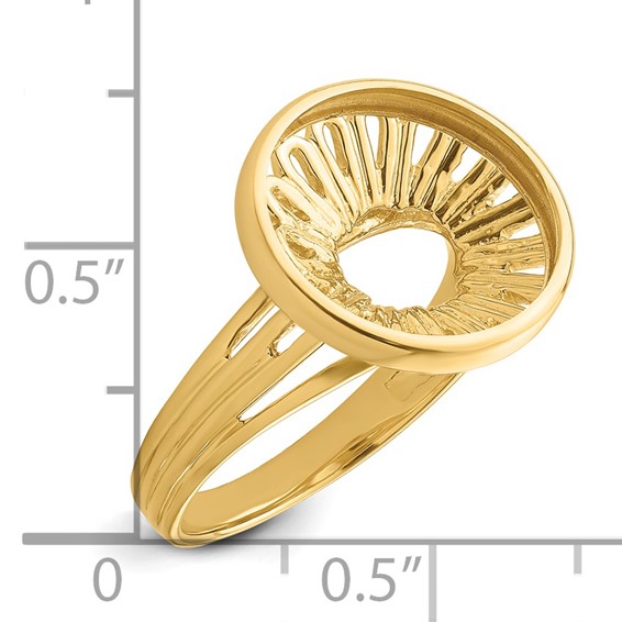 14ky Ladies' Wire Prong Coin Bezel Ring                               