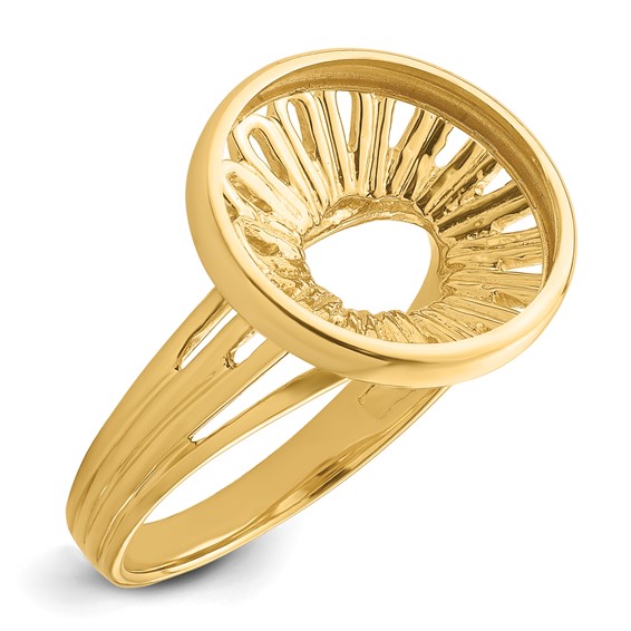 14ky Ladies' Wire Prong Coin Bezel Ring                               