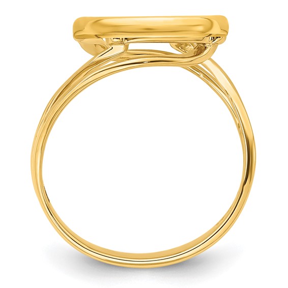 14ky Ladies' Double Twisted Wire Prong Coin Bezel Ring                