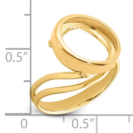 14ky Ladies' Double Twisted Wire Prong Coin Bezel Ring                