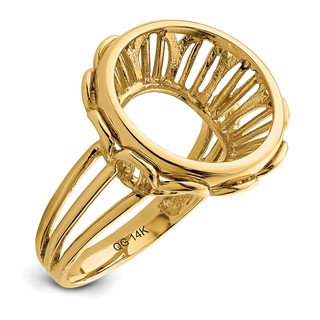 14ky Ladies' Wire Fancy Prong Coin Bezel Ring                         