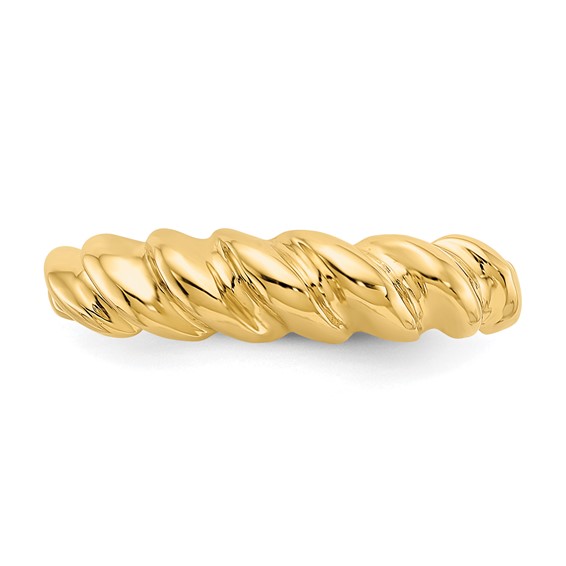 14k Polished Twisted Dome Ring
