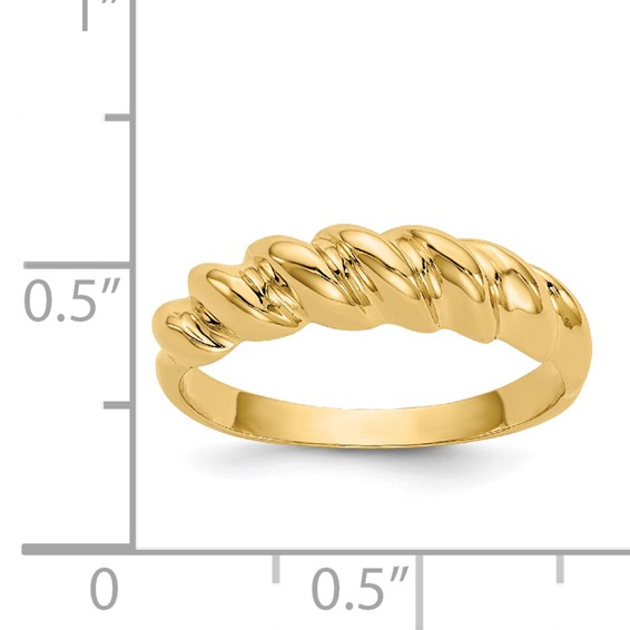 14k Polished Twisted Dome Ring