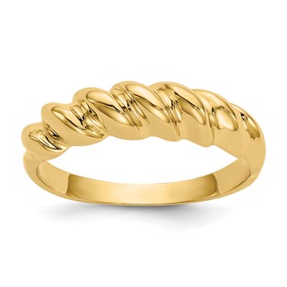 14k Polished Twisted Dome Ring