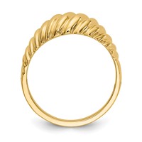14K Polished Scalloped Dome Ring view 2
