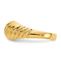 14K Polished Scalloped Dome Ring view 4