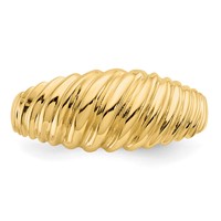 14K Polished Scalloped Dome Ring view 5