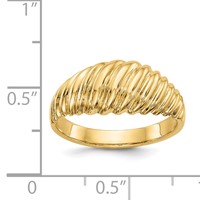 14K Polished Scalloped Dome Ring view 3