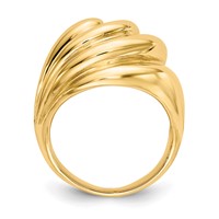 14K Yellow Gold Polished Swirl Dome Ring view 2