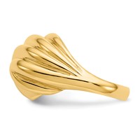14K Yellow Gold Polished Swirl Dome Ring view 4