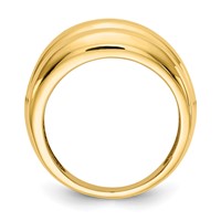 14K Yellow Gold Polished Scalloped Dome Ring view 2