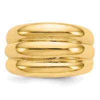 14K Yellow Gold Polished Scalloped Dome Ring view 5