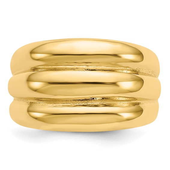 14k Polished Scalloped Dome Ring