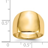 14K Yellow Gold Polished Dome Ring view 5