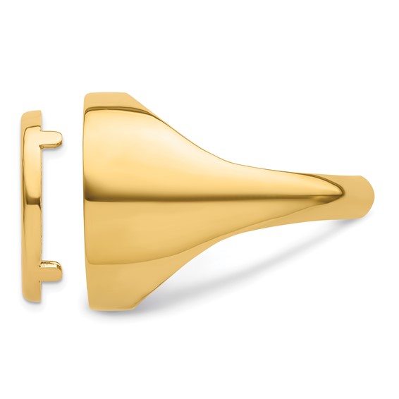 Wideband Distinguished Coin Jewelry 14k Men's Polished and Diamond-cut Classic Open Back 16.0mm Coin Bezel Ring