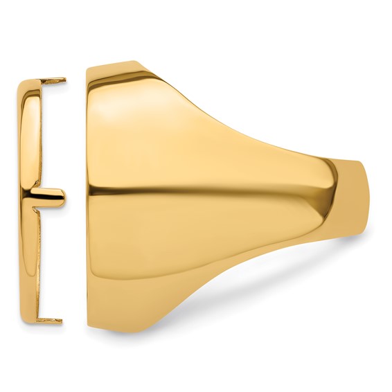 Wideband Distinguished Coin Jewelry 14k Men's Polished and Diamond-cut Classic Open Back 21.6mm Coin Bezel Ring