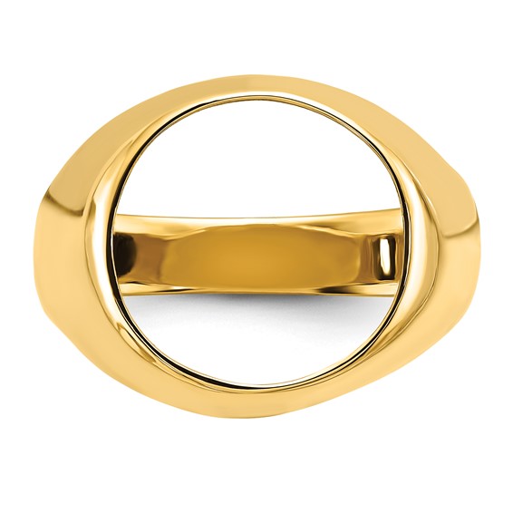 14ky Men's Polished Classic Open Back Coin Bezel Ring                 