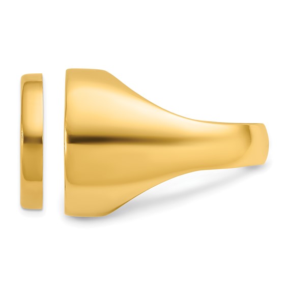 Wideband Distinguished Coin Jewelry 10k Men's Polished Classic Open Back 16.5mm Coin Bezel Ring