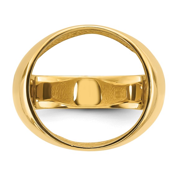 Wideband Distinguished Coin Jewelry 10k Men's Polished Classic Open Back 16.5mm Coin Bezel Ring