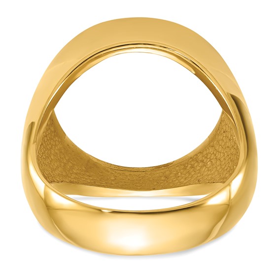 Wideband Distinguished Coin Jewelry 10k Men's Polished Classic Open Back 16.5mm Coin Bezel Ring