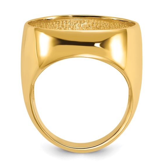 Wideband Distinguished Coin Jewelry 10k Men's Polished Classic Open Back 22.0mm Coin Bezel Ring
