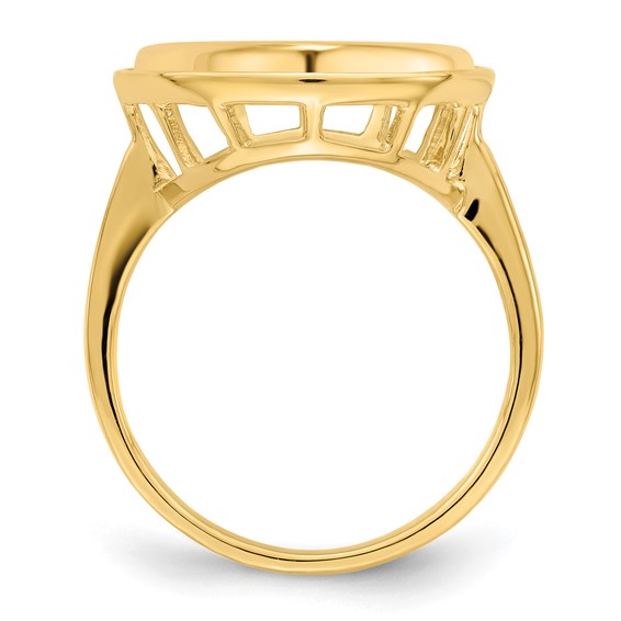 14ky Polished Ladies' Wire Spoke Prong Coin Bezel Ring                