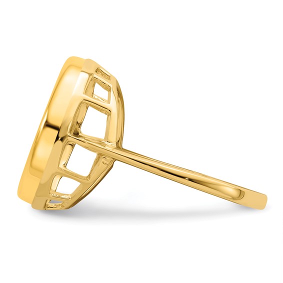 14ky Polished Ladies' Wire Spoke Prong Coin Bezel Ring                