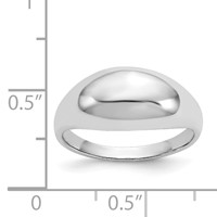 14K White Gold Polished Dome Ring view 3