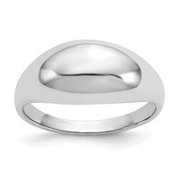 14K White Gold Polished Dome Ring view 1