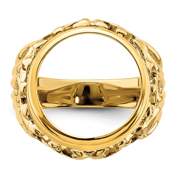 14ky Ladies' Wire Fancy Prong Coin Bezel Ring                         