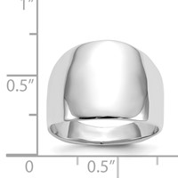 14K White Gold Polished Dome Ring view 2