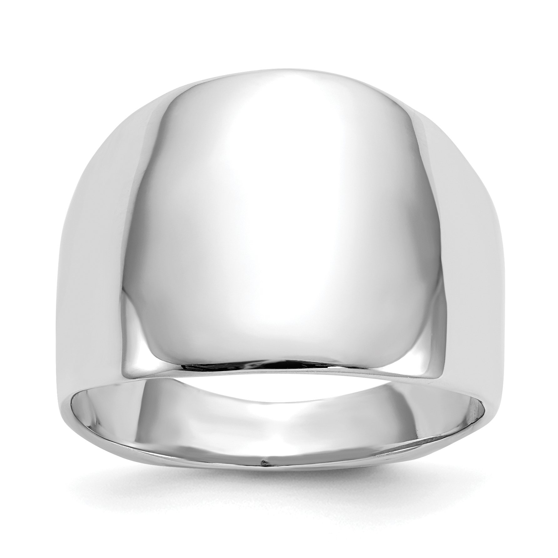 14k White Gold Polished Dome Ring (R390)