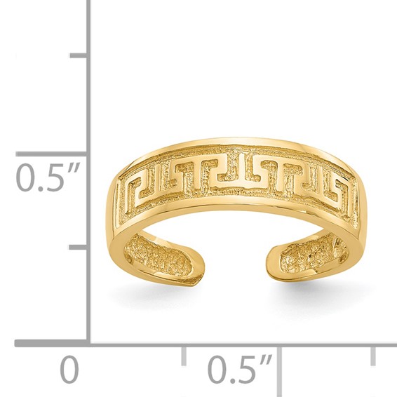 14k 5mm Greek Key Toe Ring
