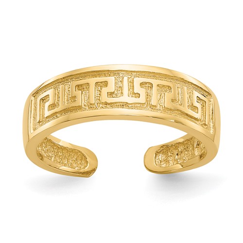 14K 5mm Yellow Gold Greek Key Toe Ring