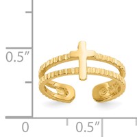 14K Cross Toe Ring view 5