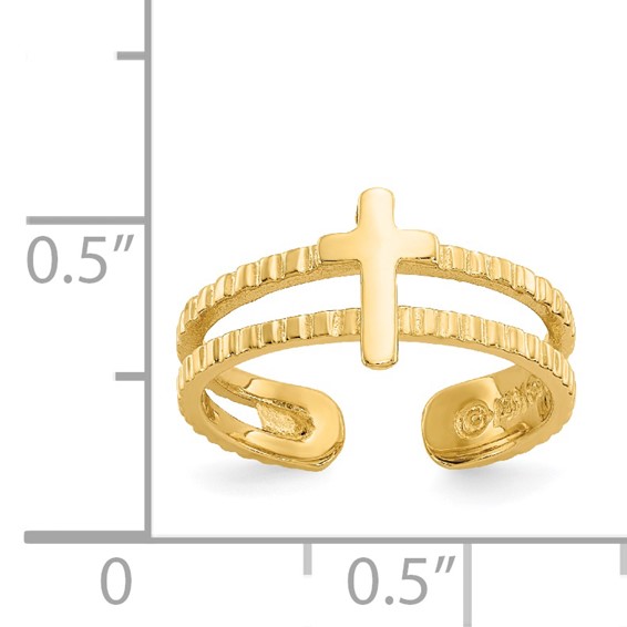 14k Cross Toe Ring