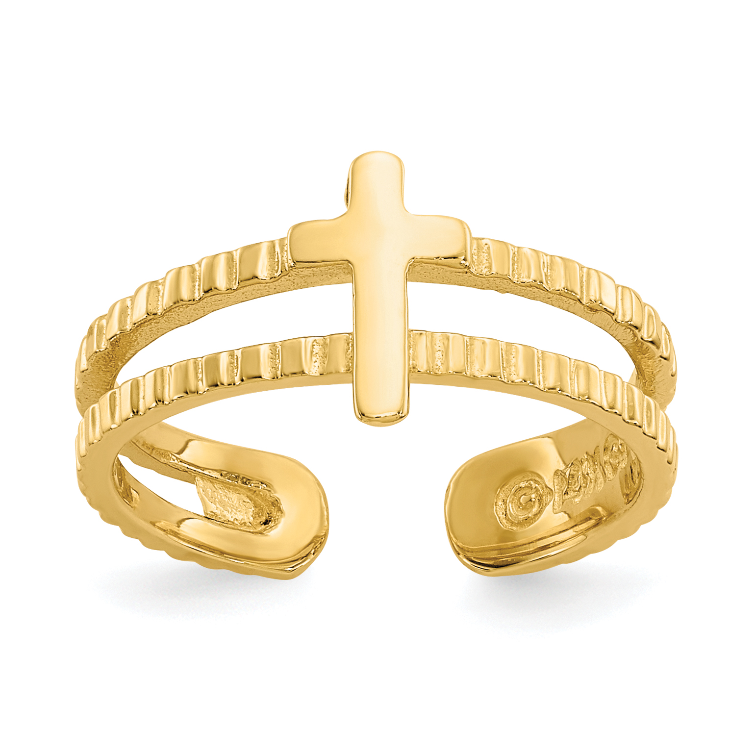 14k Cross Toe Ring (R397)