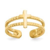 14K Cross Toe Ring view 1