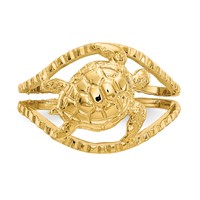 14K Turtle Toe Ring view 4