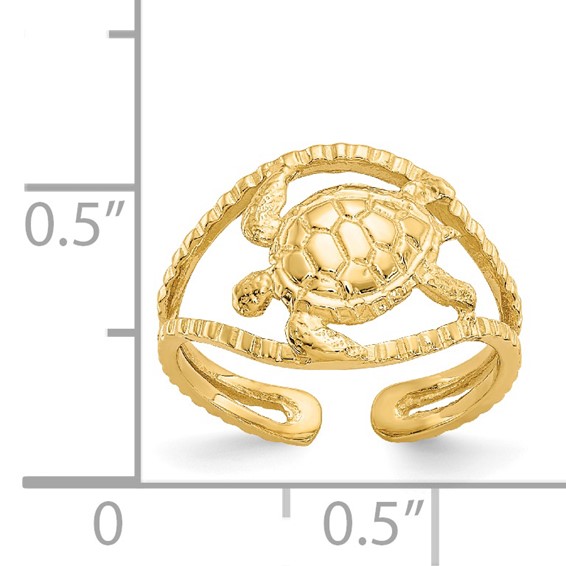 14k Turtle Toe Ring