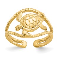 14K Turtle Toe Ring view 1