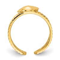 14K Yellow Gold Sea Shell Toe Ring view 2